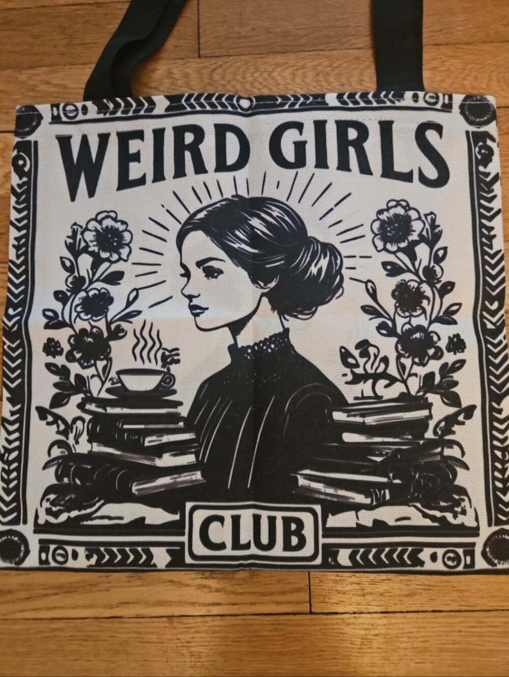 Weird Girls Club Black & White Canvas Tote